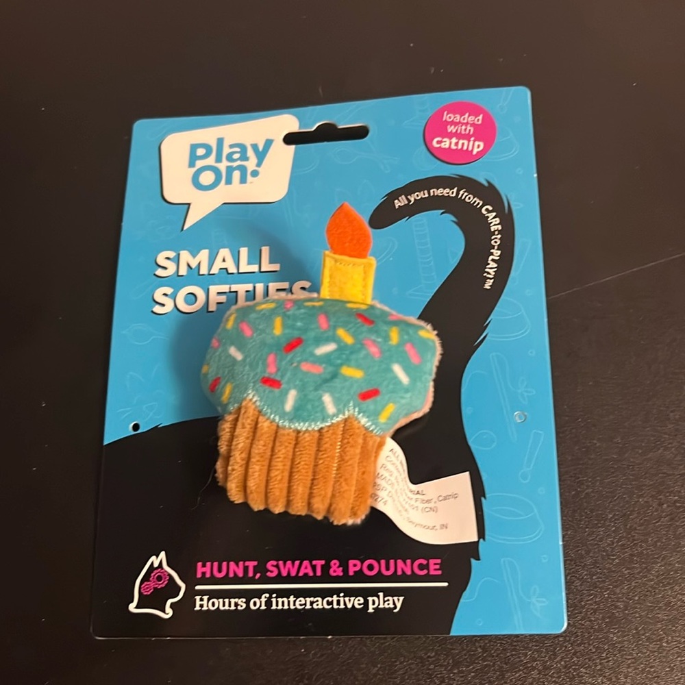 Small softies cupcake catnip cat toy